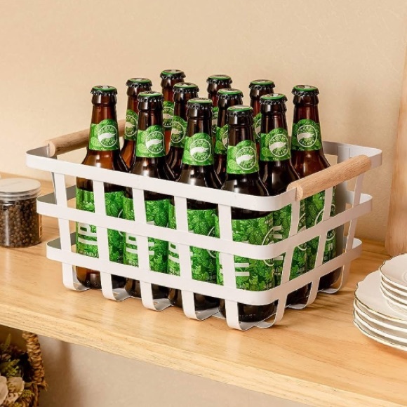 Core Home Metal Basket With Wood Handles - Picture 12 of 13